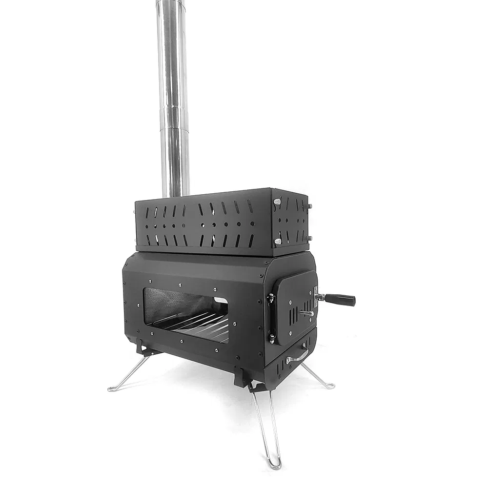 Металлическая дверь с окном для обогревателя палатки и сауны