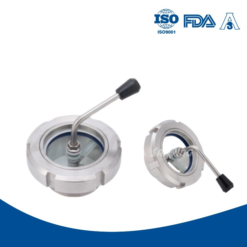 High Quality 1/2''-4'' Stainless Steel Sanitary Light Heat-Resistant Sight Glass with Wiper