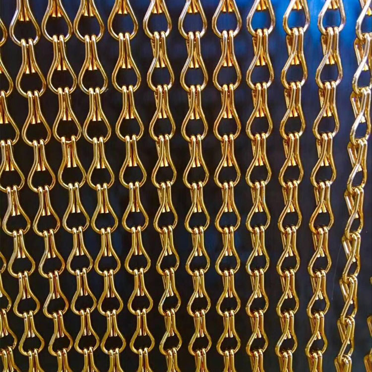 Decorative Aluminum Double Hook Chain Link Fly Screen Curtain for Interior Decoration