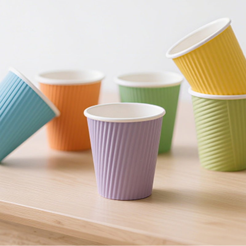 Cheap Price 8oz Customized Design Disposable Printed Paper Ripple Wall Coffee Cups