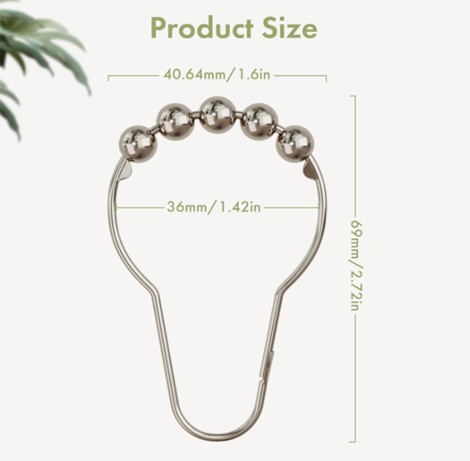 Shower Curtain Hooks Stainless Steel Shower Curtain Hooks for Bathroom Shower Rods