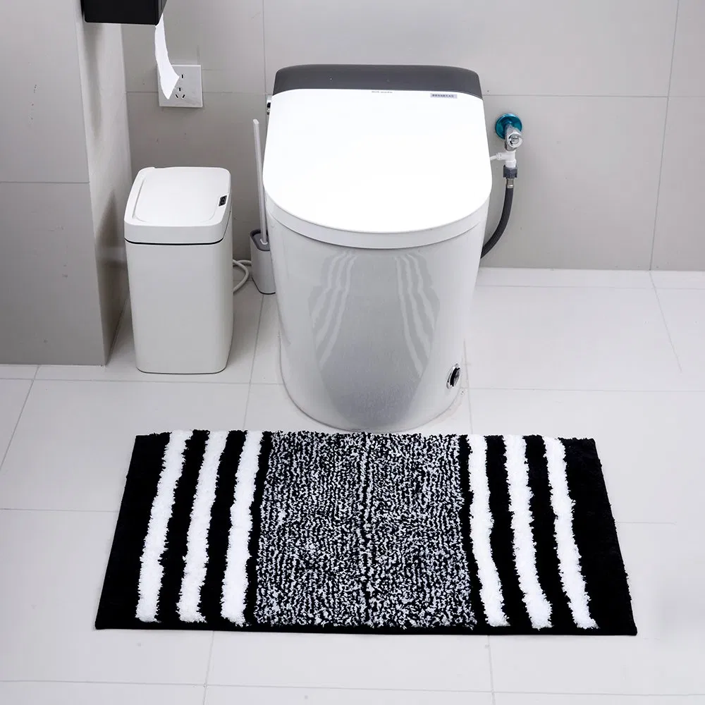 100% Polyester Surface Anti Slip Floor Black Microfiber Mat for Family