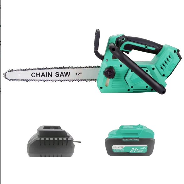 Gardening Tools Lithium Battery Electric Rechargeable 12'' Cordless Chain Saw