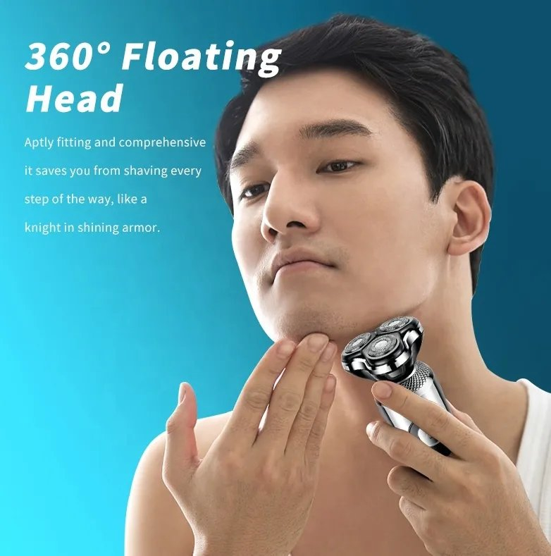 Electric Shaver Dry Wet Shavers Triple Blade Men's Beard Trimmer Home Use 3 in 1 Shaving
