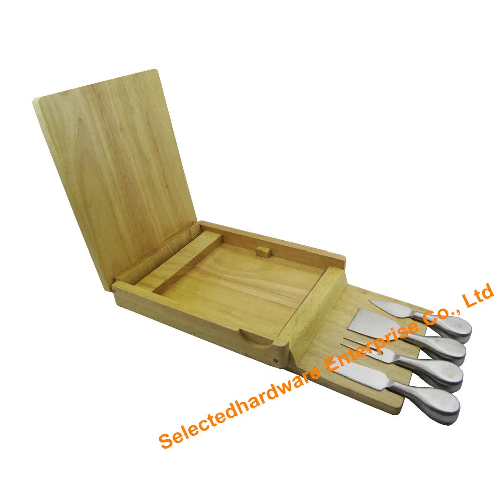 5PCS Cheese Knife and Fork Set Hollow Handle Cheese Cutting Board Set
