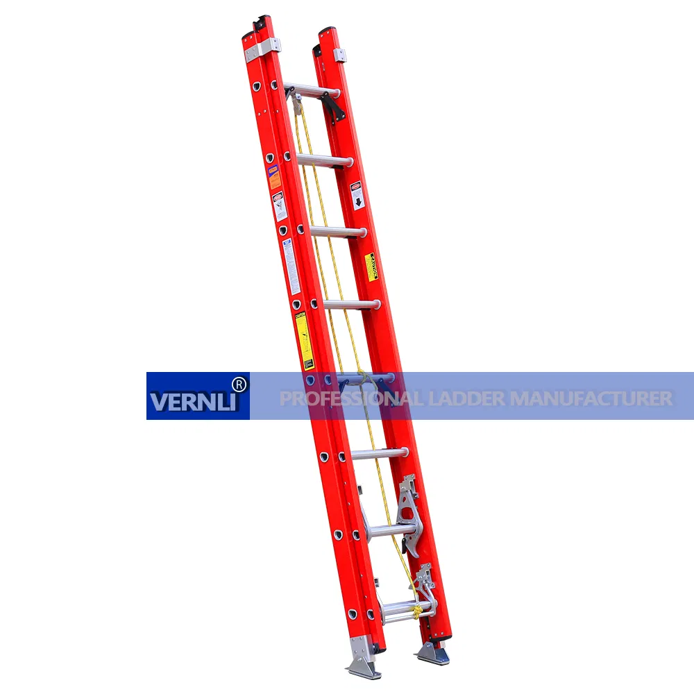 Retractable Electric Adjustable Extension Rope Operated Foldable Step Ladder for Industrial Use