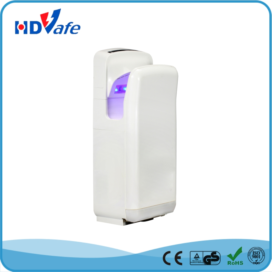 Brushless Motor ABS Low Noise 5-7s Automatic Double Jet Hand Dryer