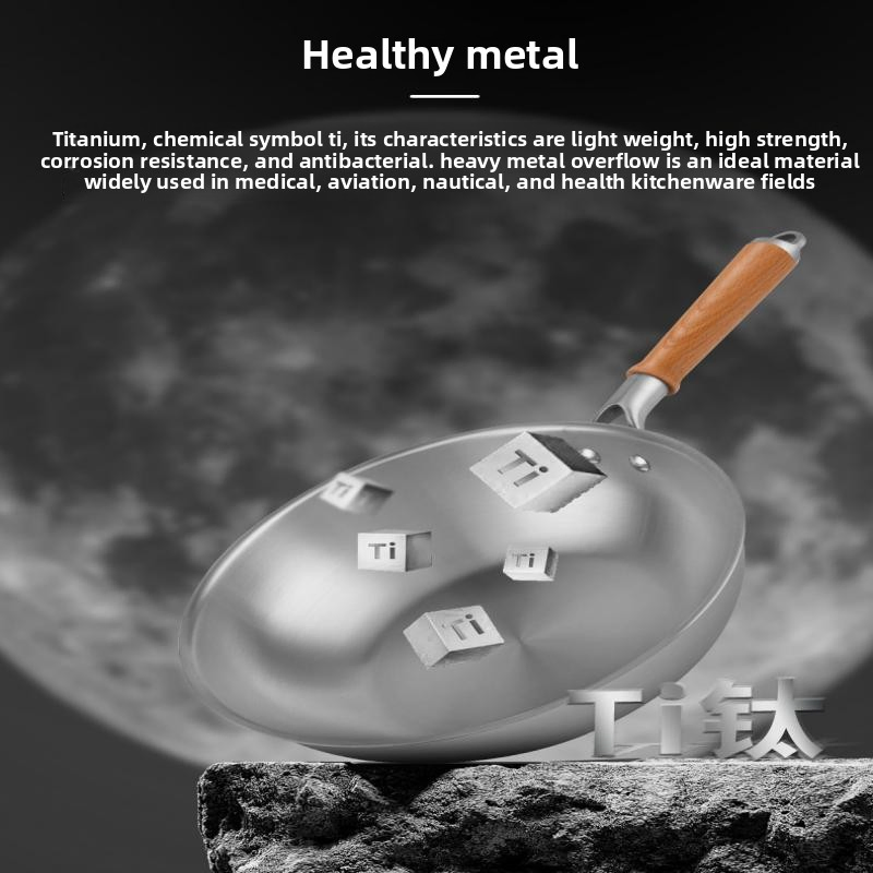 Титановая сковорода-вок 32 см без покрытия