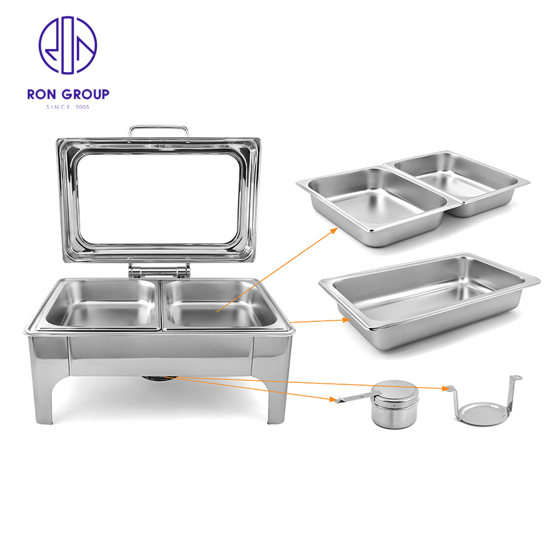 High Quality Kitchenware Equipment Stainless Steel 201 Rectangle Hydraulic Dining Buffet Stove for Hotel Restaurant Party