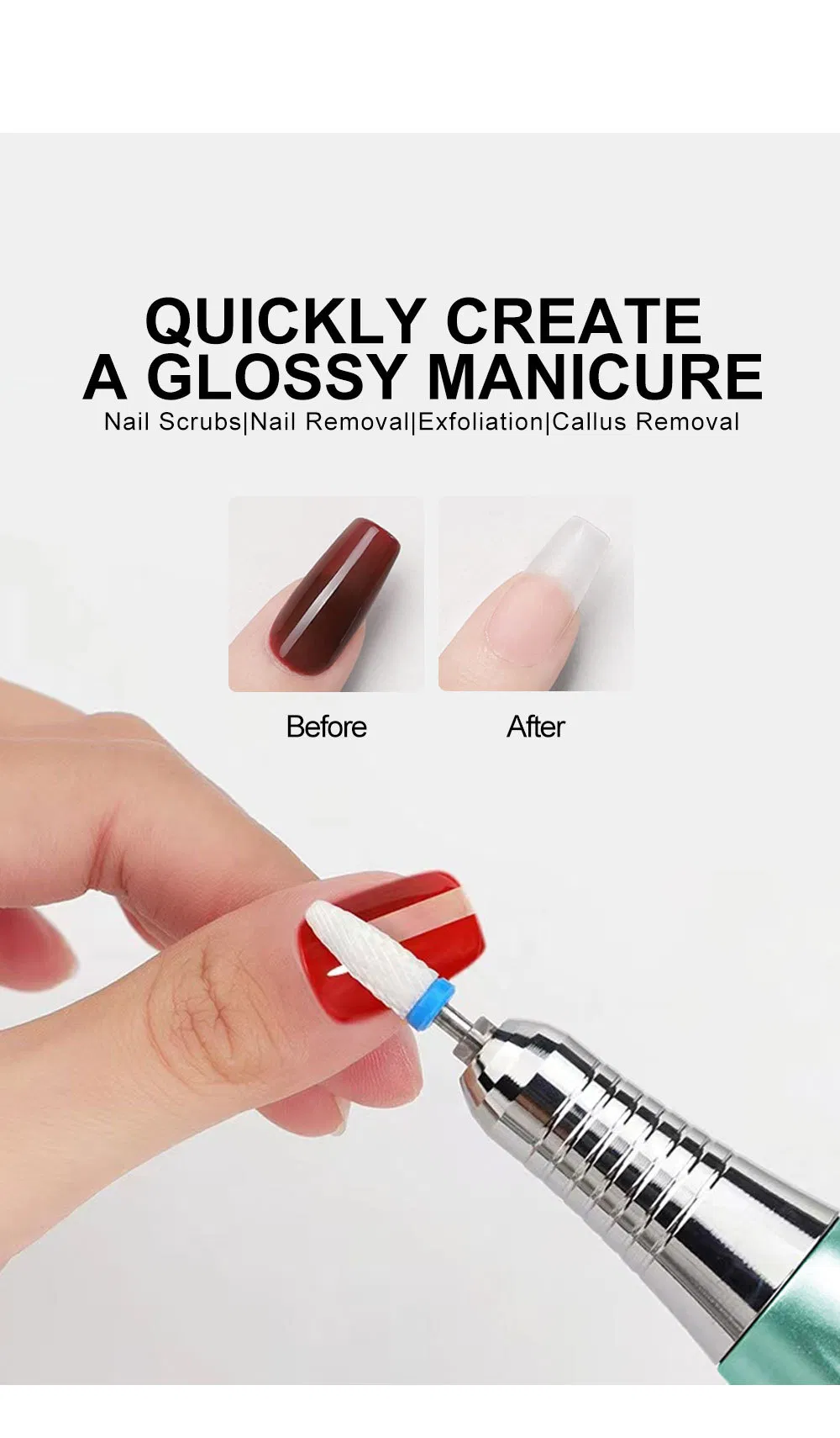 New USB Nail Drill Pen Rechargeable Nail Remover 2-in-1 Manicure Pen