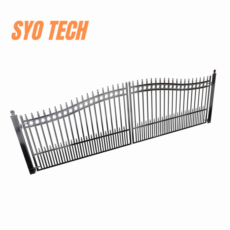 Wholesale New Design Heavy Duty Privacy Posts Driveway Black Steel/Metal Cast/Wrought Iron Gate for Fence/Main/Security/Entrance/House