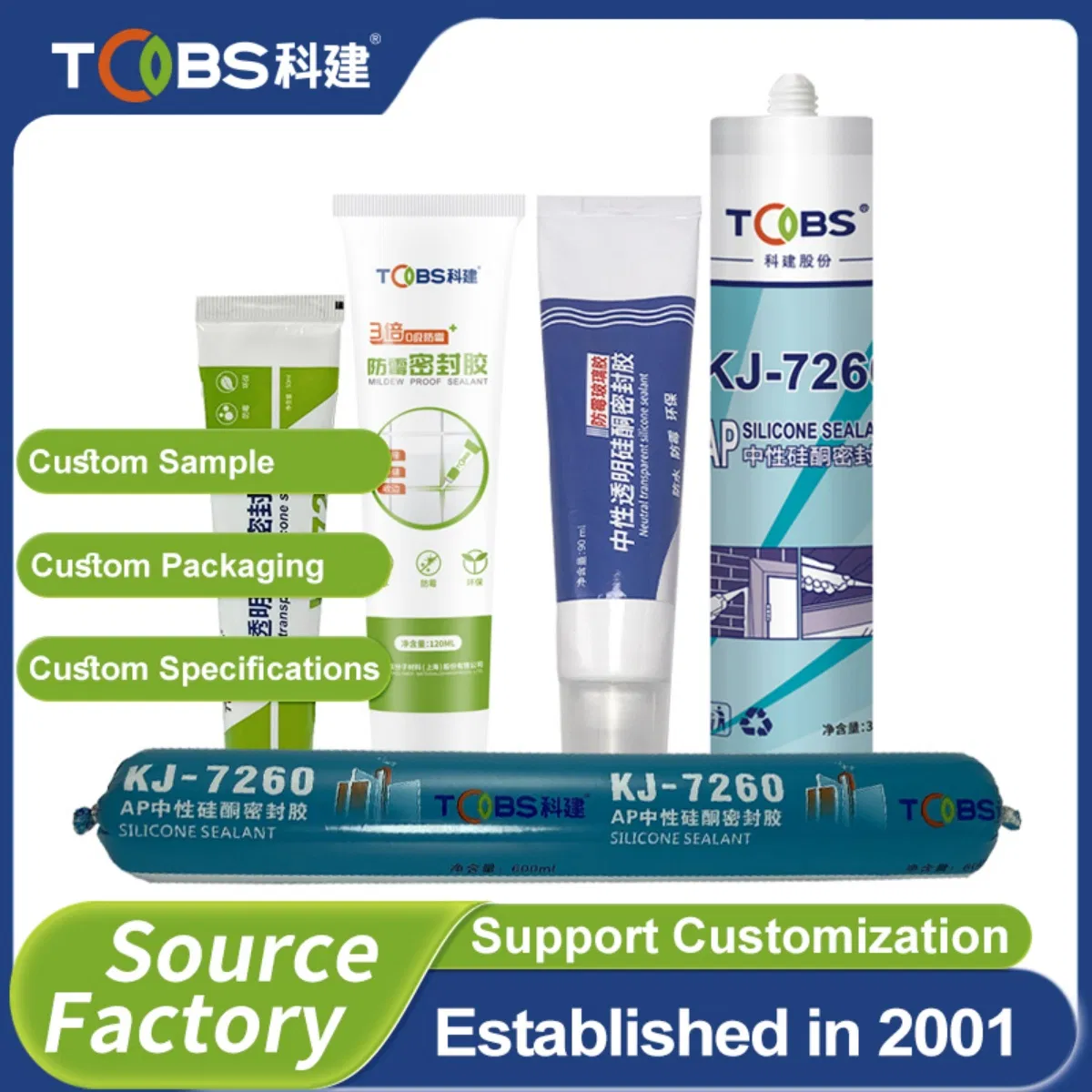 Multifunctional 300 Ml Silicone Sealant for Construction Fast Curing Neutral Silicon Adhesive