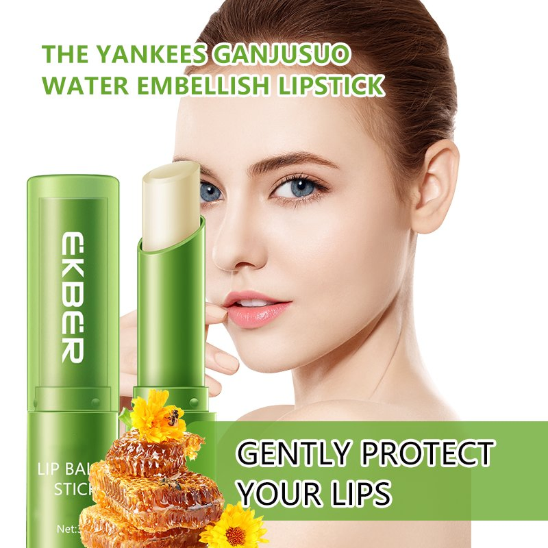Organic Jojoba Seed Oil Moisturizing Nourishing Green Chamomile Lip Balm Lipstick Vegan Clear Lipstick