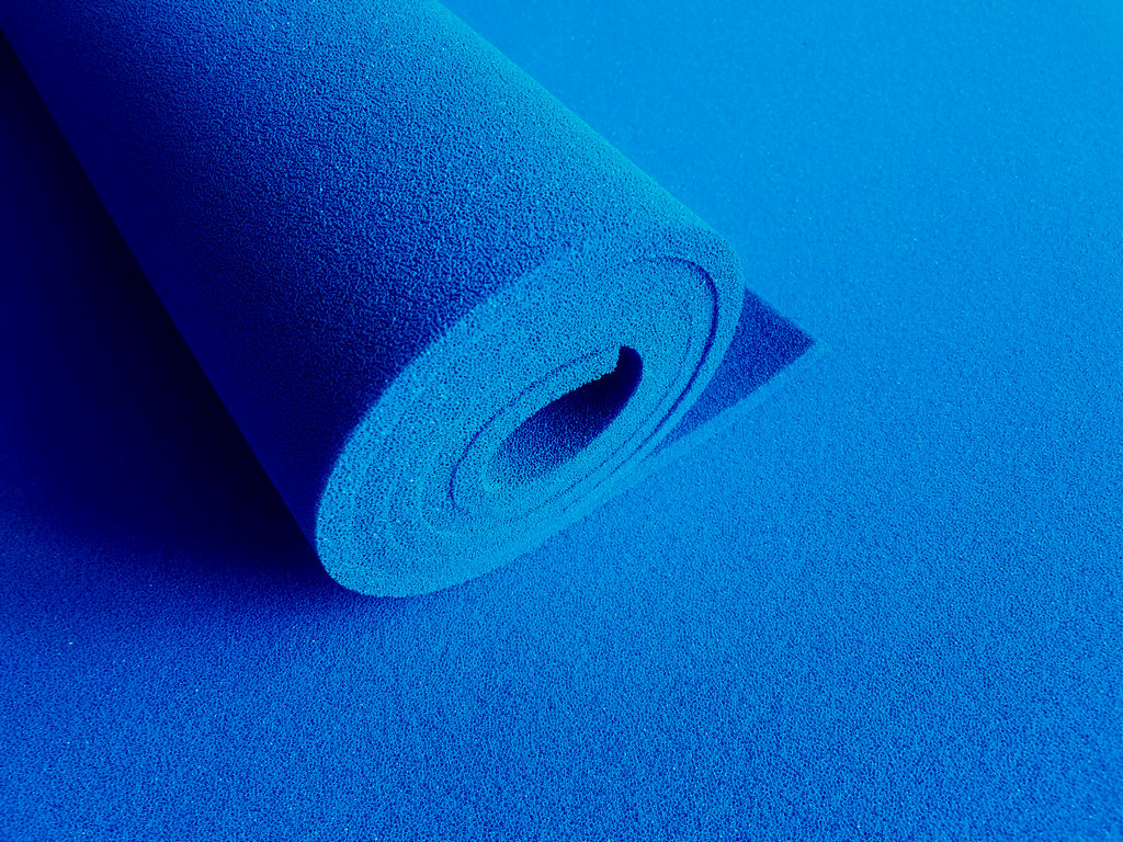 Open Cell Silicone Sponge / Foam Sheet with Blue, Yellow, Red Color