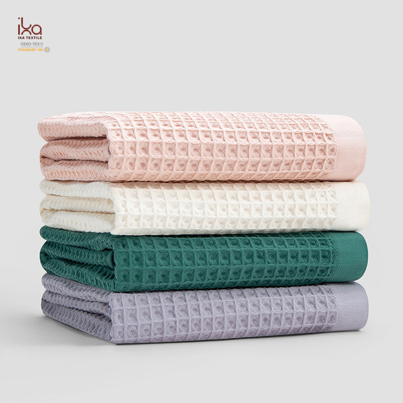 Plain Pure Linen Waffle Towel American Soft Luxury Premium Personalized Custom Hand Bath Towels for Bathroom