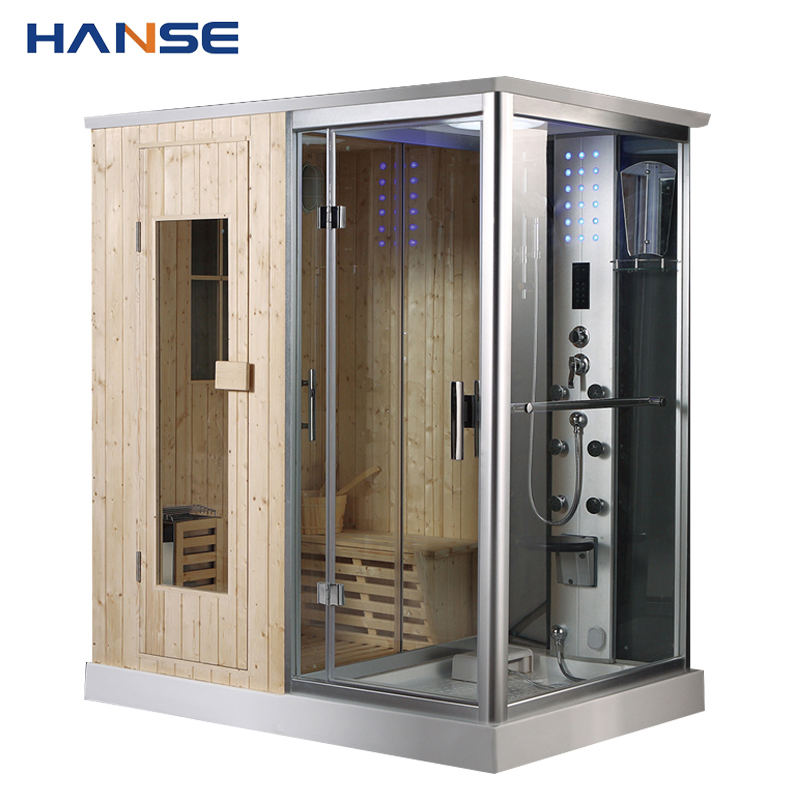 Wholesale Price Traditional Shower Combo Steam Therapy Wood Steam Sauna Room
