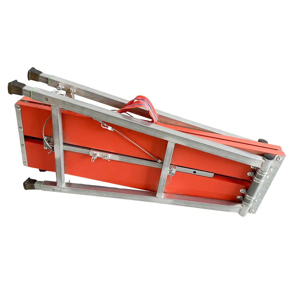 Orange-Red Foldable Scaffolding Step Stool, Adjustable Height 75-120cm