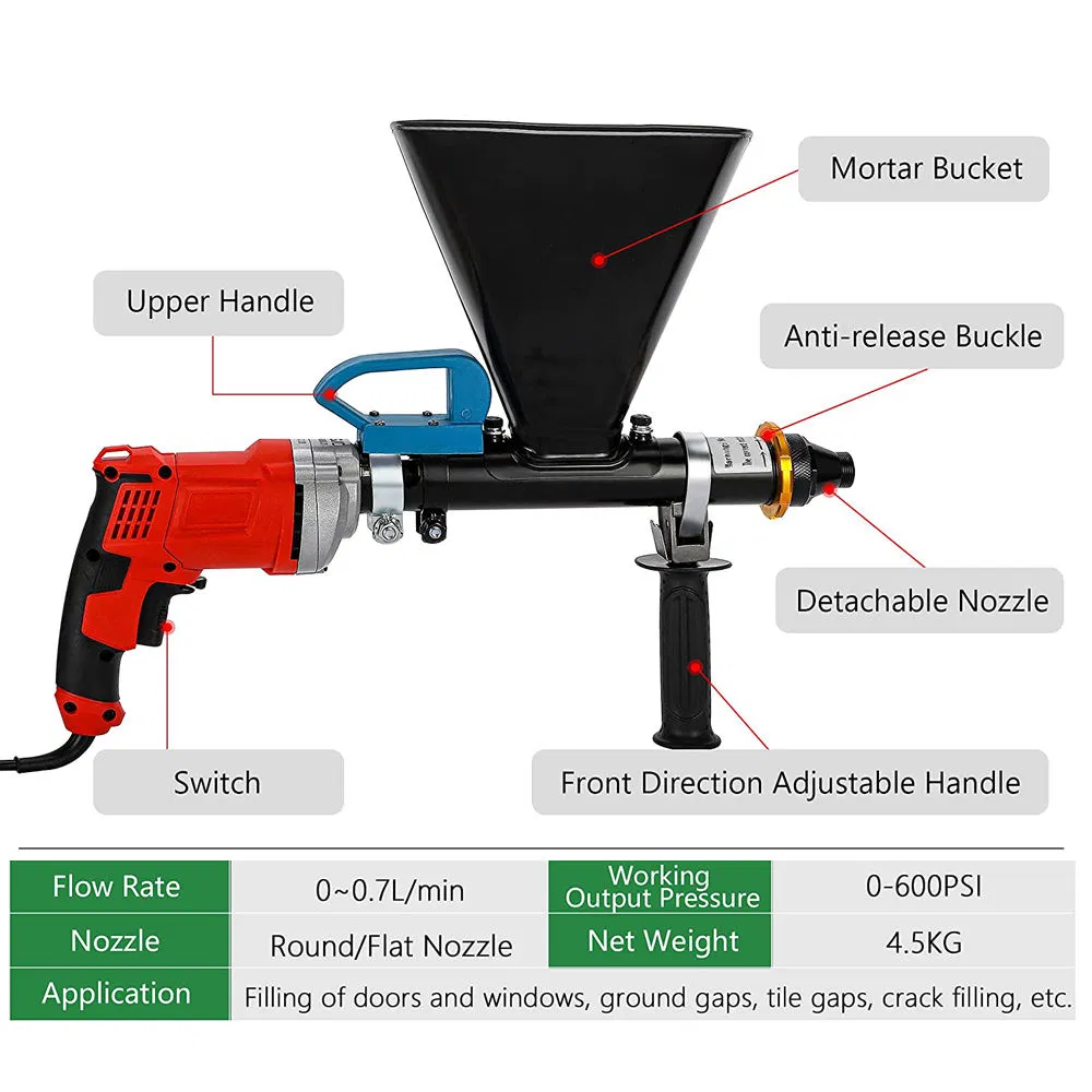 Caulk Mortar Sprayer Applicator Electric Grouting Applicator Electric Grouting Tool
