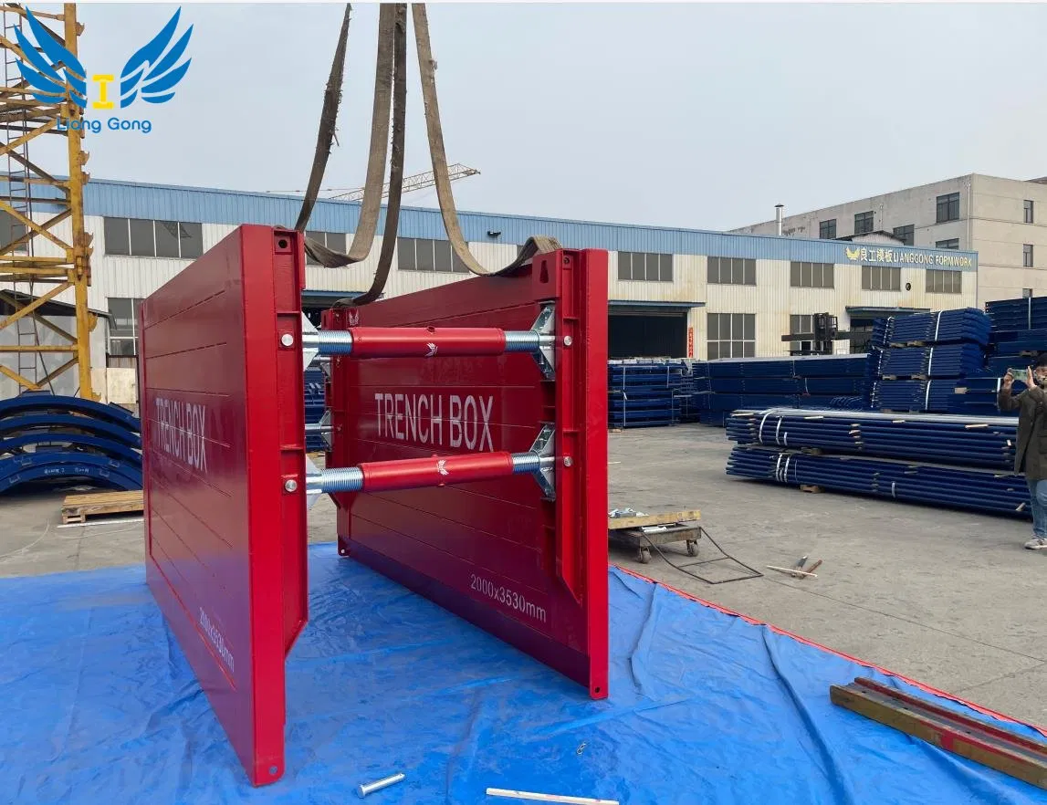 Lianggong Formwork Manufacture Steel Trench Box for Excavation Construction Steel Trench Shoring for Adjustable Steel Ditch Equipment