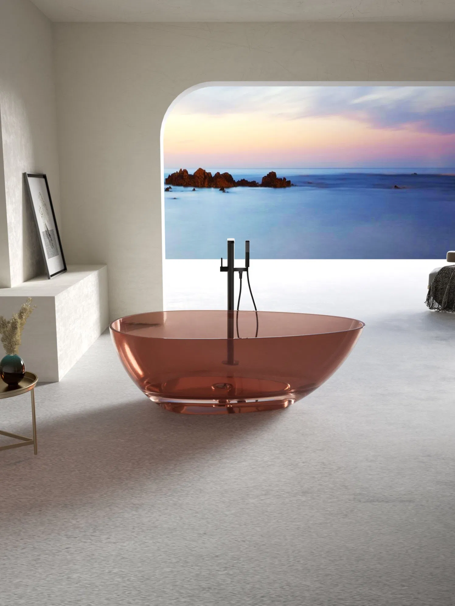 Прозрачная акриловая ванна овальная ST-903