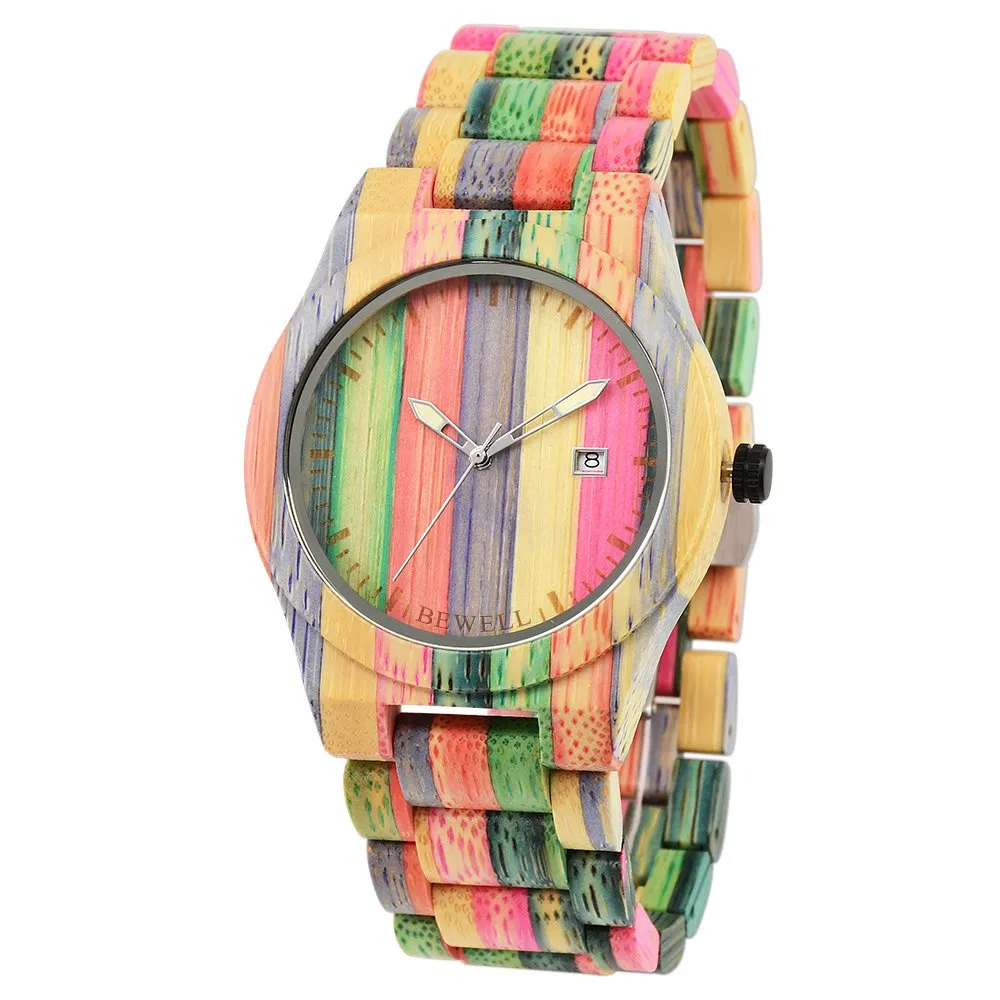 Case Diameter 45mm Eco-Friendly Colored Bamboo Classic Wristwatch Quartz Watches Hgih-Value Wood Watch for Men