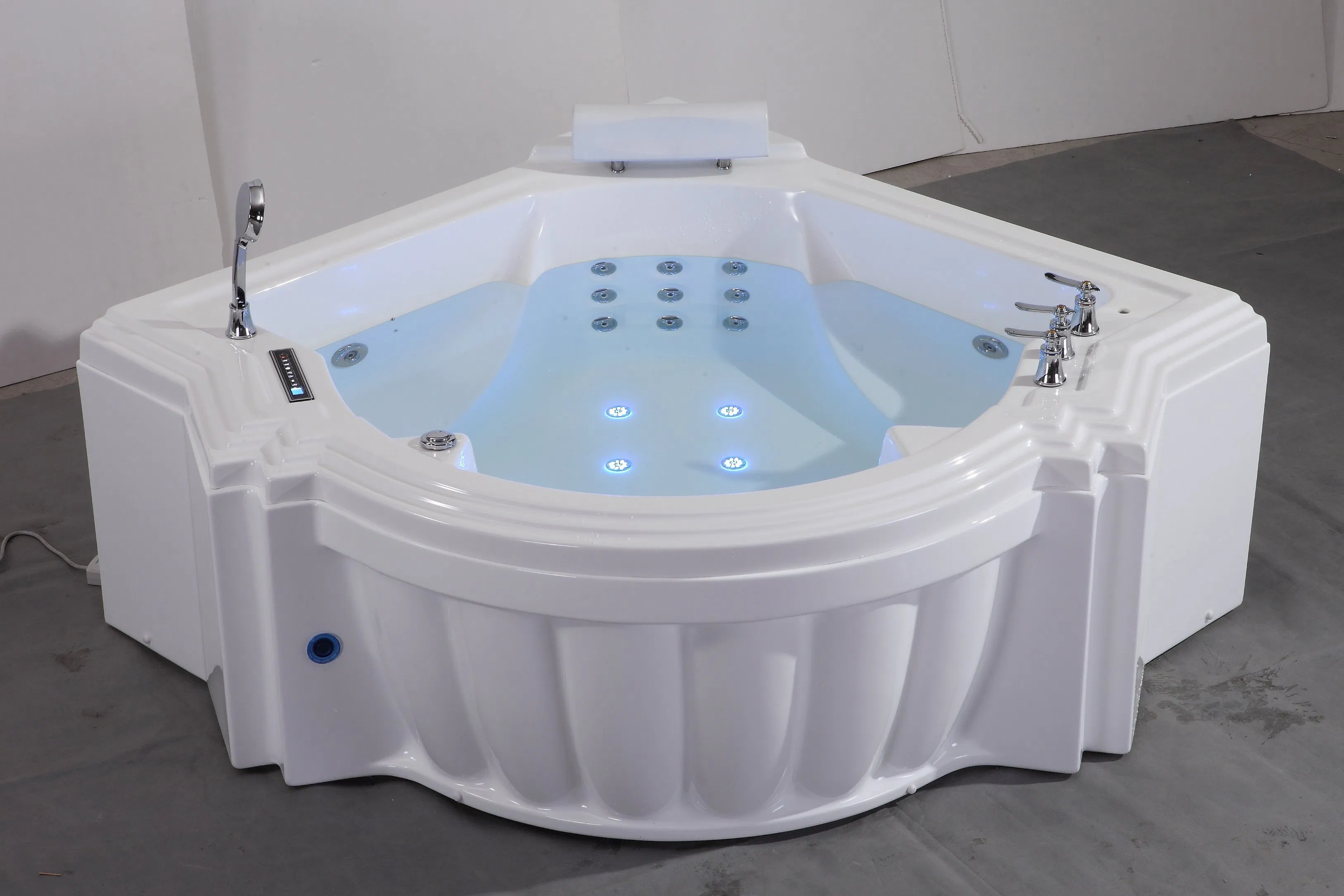 Elegant Design with High Back Pillow Big Apron Corner Bathtub