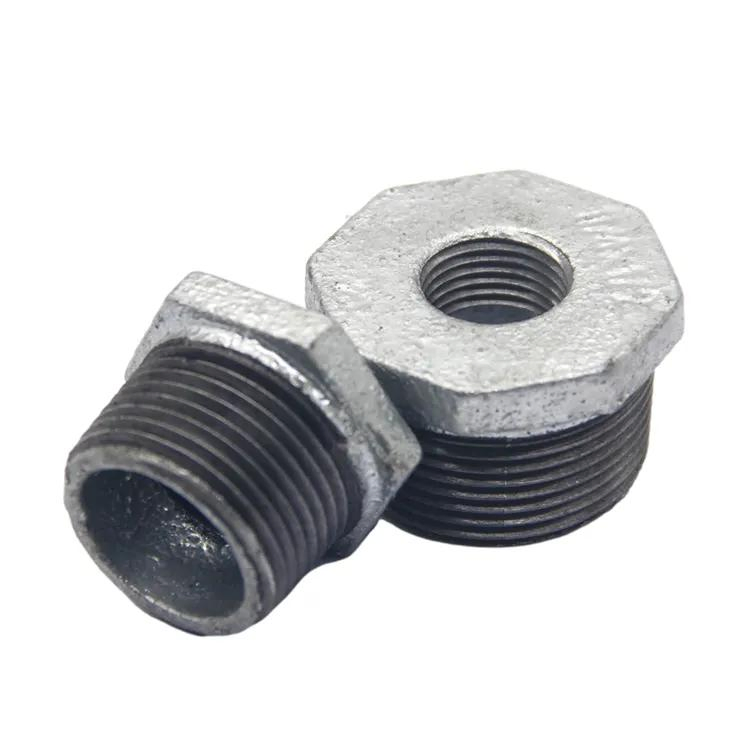 Galvanized Malleable Iron Reducing Hexagon Bushing Pipe Fitting for Plumbing Connection
