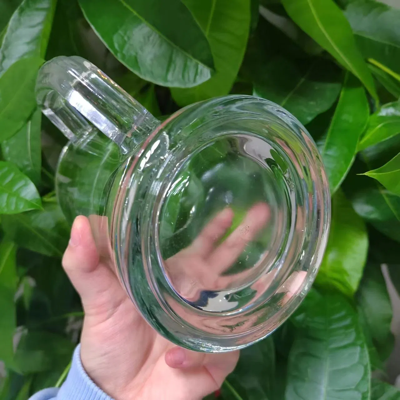 650ml Clear Decal Printing Logo Glass Beer Mug/Thick Beer Glass Cup with Handle/Rtl Glass