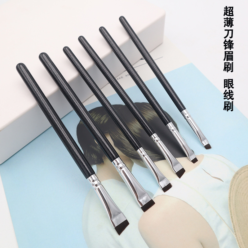 Flat Wooden Ultra-Thin Angled Eyebrow Brush Angle Brush for Eye Brows