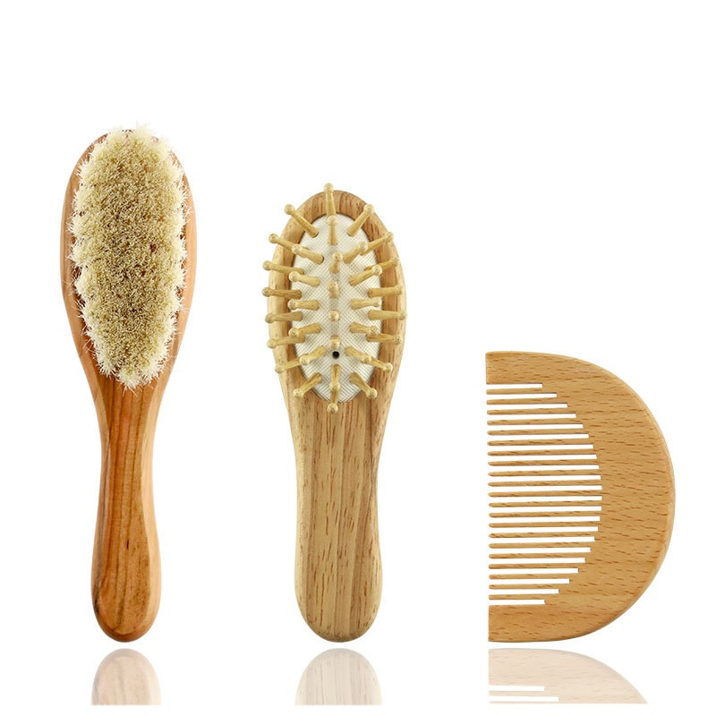 Wooden Baby Hair Brush Set Comb