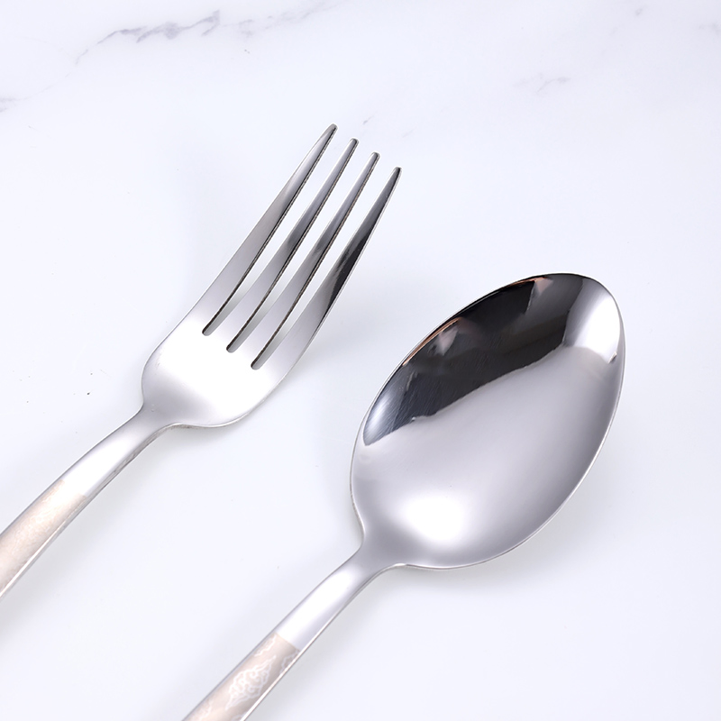 Wholesale Custom Abrazine Handle Stainless Steel Fork and Spoon