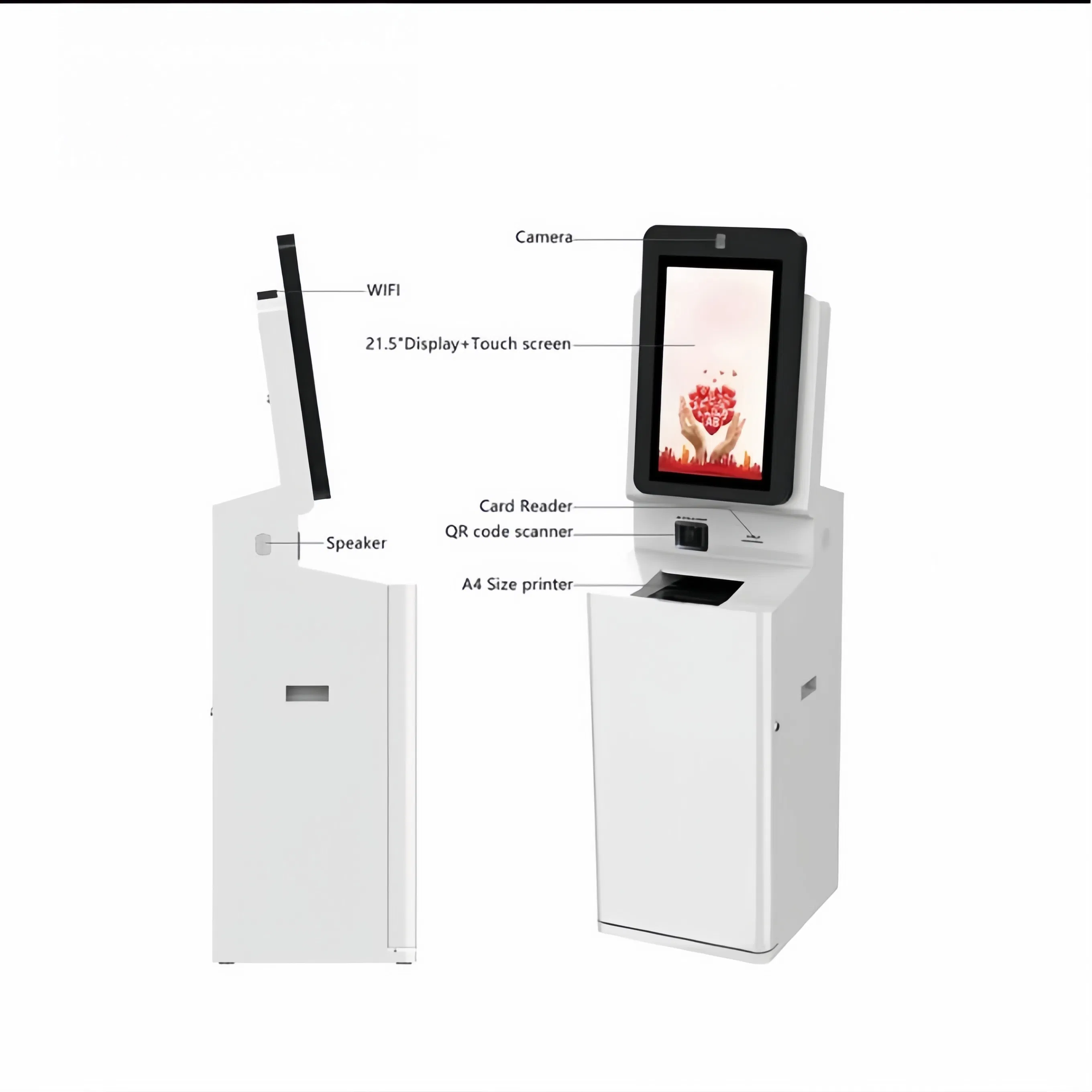 Touch Screen Self Service Laser A4/A3 Document Printing Scanning and Copying Kiosk
