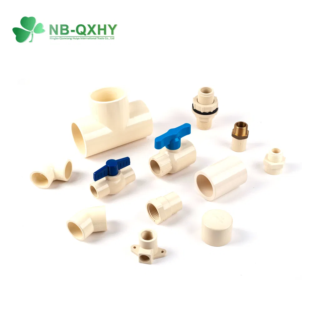 100% New Material Copper Hardware Water Supply High Pressure ASTM D2846 Flange Tee Union Coupling Adapter Glue Thread Connection PVC CPVC Plumbing Pipe Fitting
