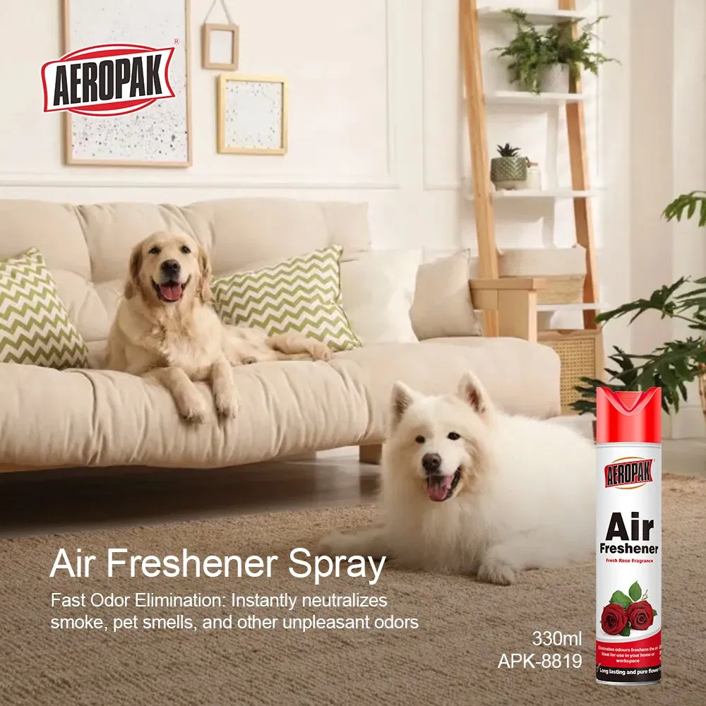 Aeropak 330ml Aerosol Rose Scent Fragrance Factory Spray Toilet Odor Eliminator Natural Freshness Deodorant Spray Freshener