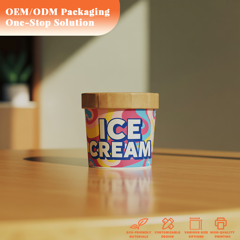 Personalized Paper Ice Cream Cups with Customized Size and Capacity Ice Cream Cup
