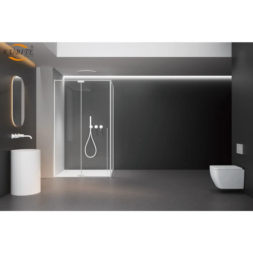 Luxury Rectangular Shower Enclosure with Square Tempered Glass, Hinged Open-Style Design, Ideal for Hotel Bathrooms