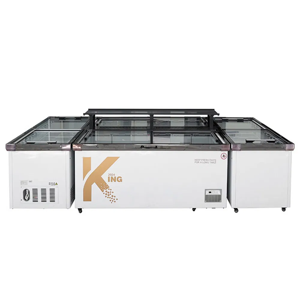 Supermarkets Cooler Commercial Storage Deep Display Showcase Ice-Cream Refrigerator Chest Island Freezer