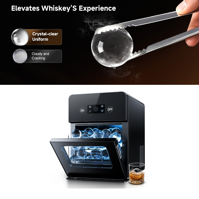 Euhomy Countertop Ball Ice Maker 144PCS Per Day Self-Cleaning with Water Tank