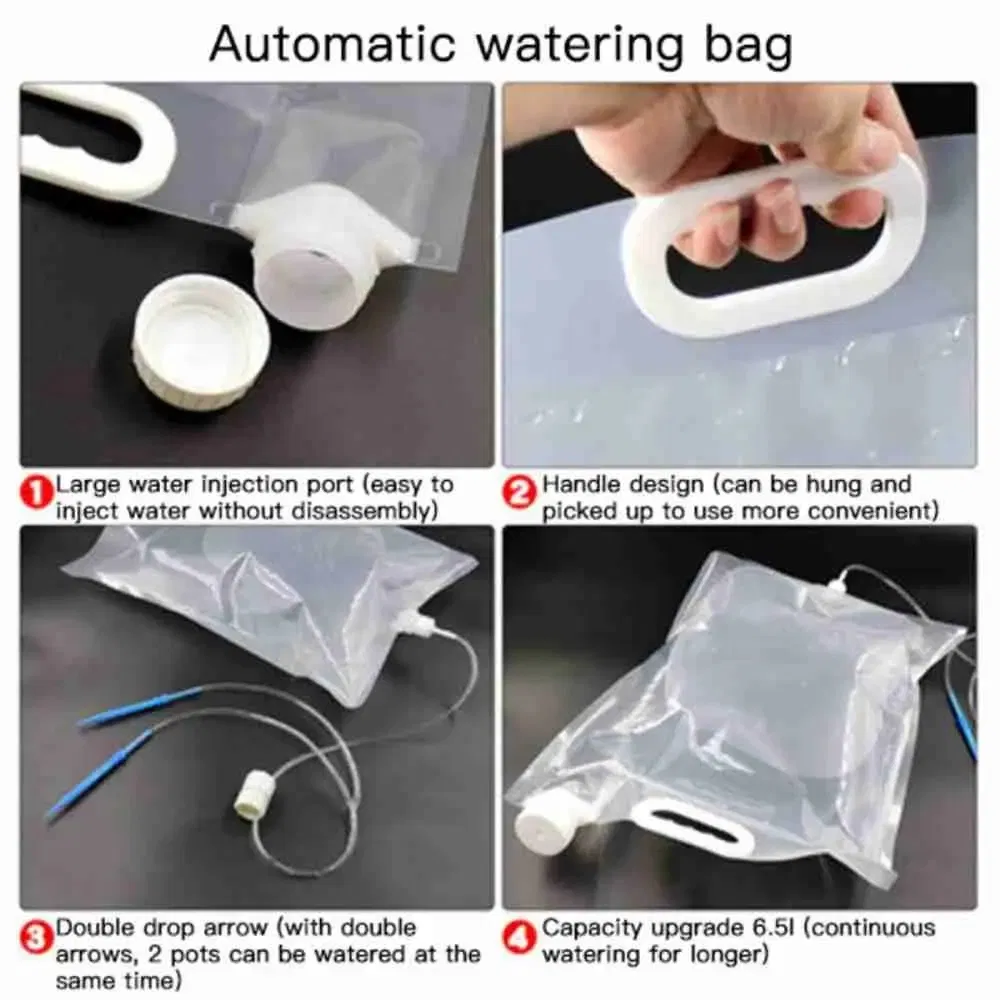 2/3/6.5L Plant Irrigation Bag Automatic Watering Bag Adjustable Garden Pots Drip Needle Garden Watering Devices Home Garden