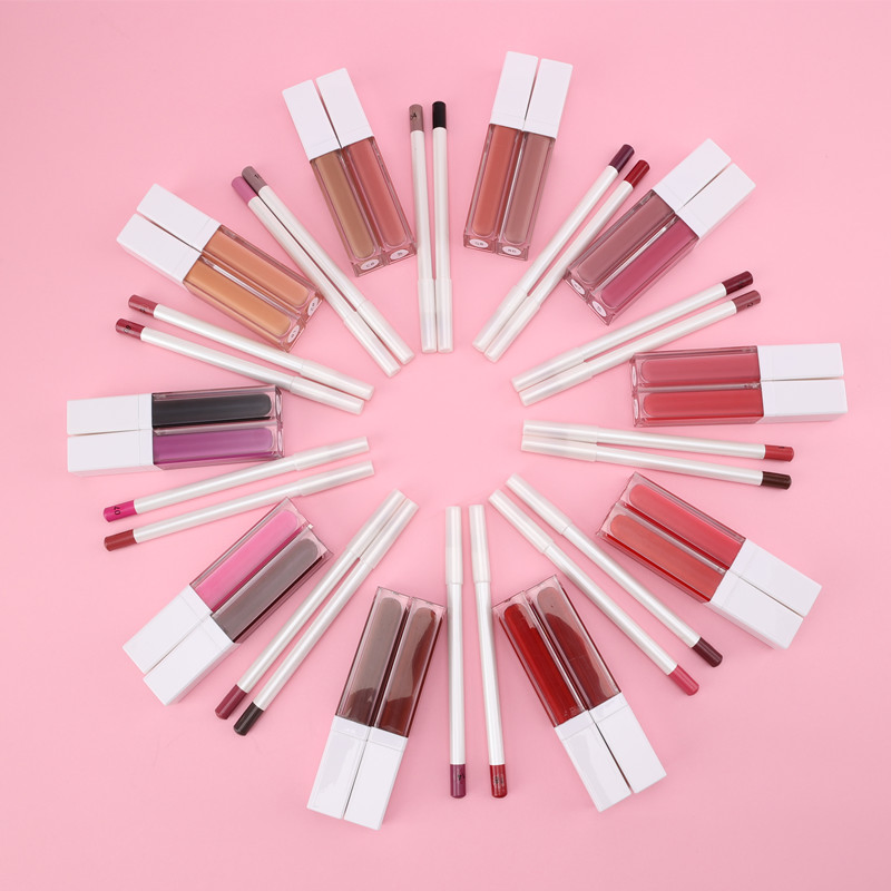 Newest Custom Private Label Lipgloss Kits Vegan Matte Liquid Lipstick Private Label Lipstick and Lip Liner Sets