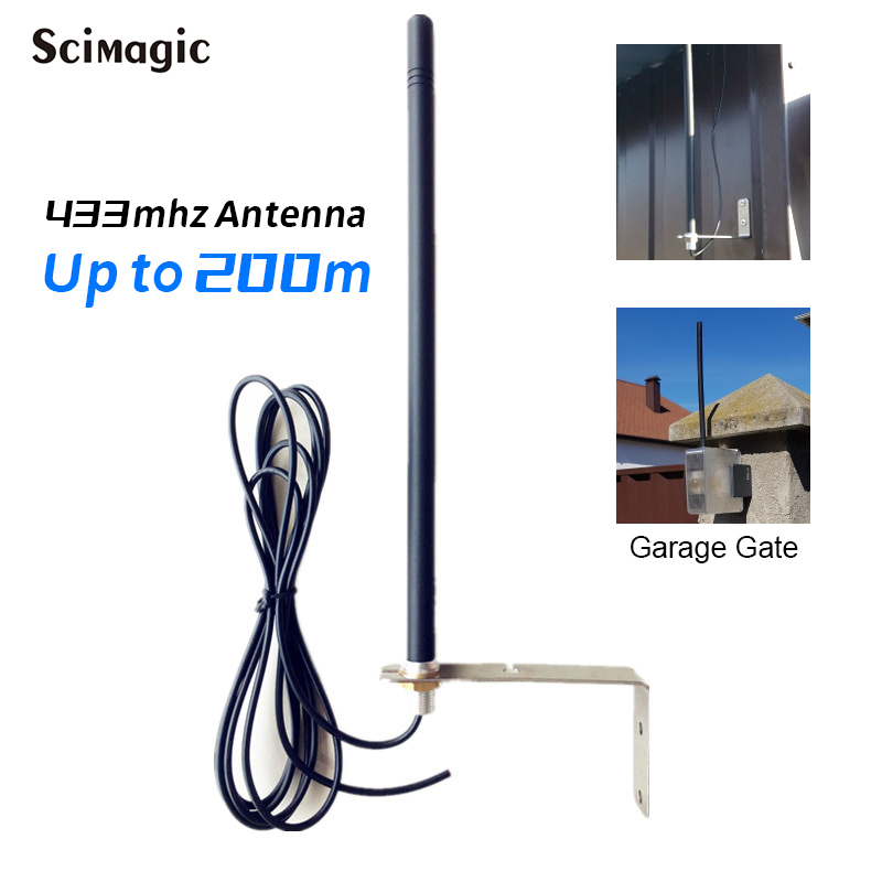 Outdoor Waterproof 433MHz Antenna Ultra-Long Distance Extender for Remote Control Transmitter Opener for Garage Door Gate
