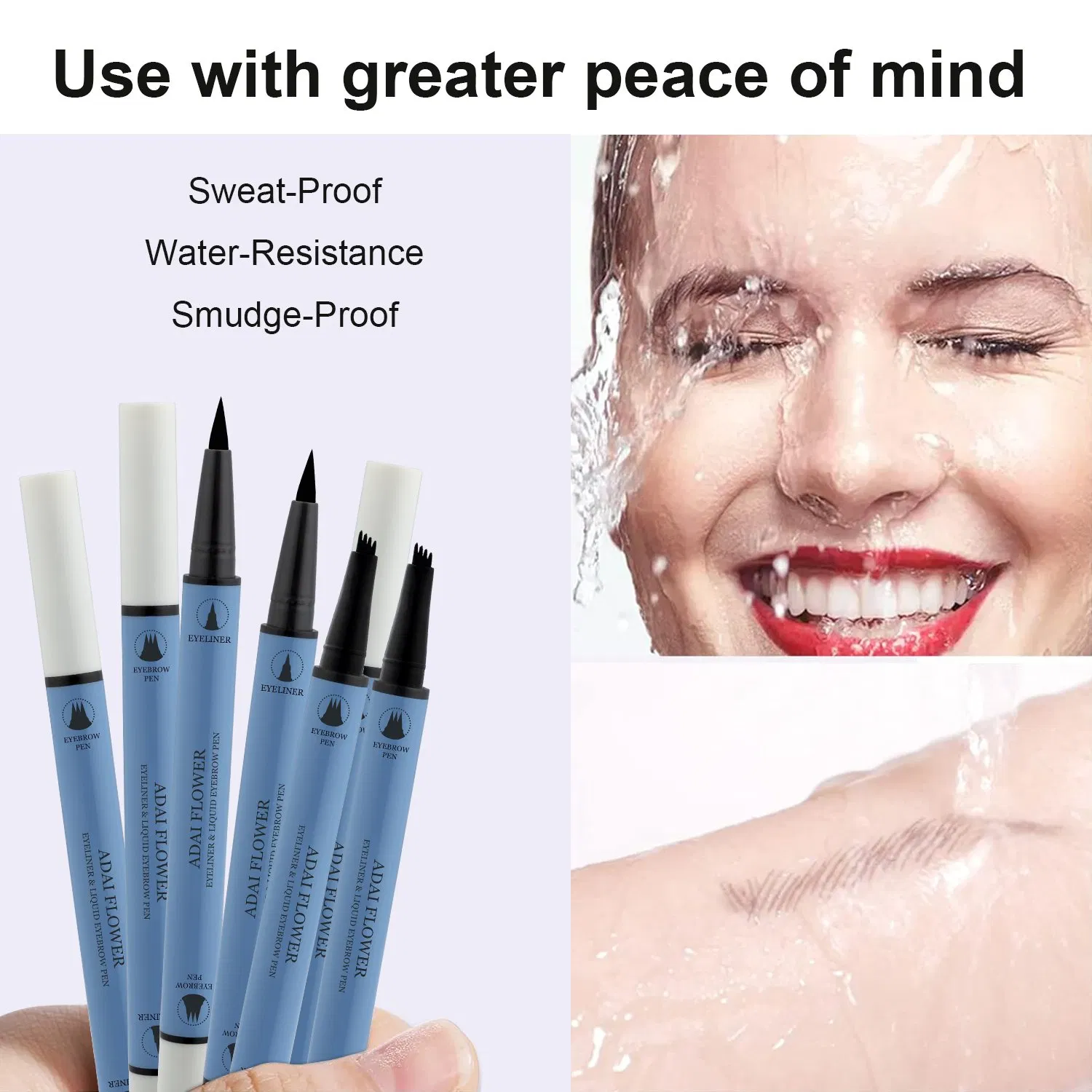 Customization Waterproof Smudge Proof Long Lasting Liquid Eyebrow Pencil Eyeliner Wholesale Cosmetics
