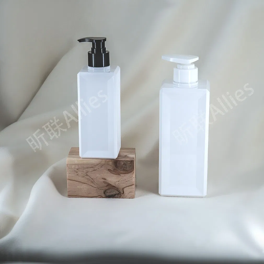 Wholesale White Green 500ml Eyelash Shampoo Conditioner Gel Plastic Lotion Square Air Pump Pet Bottle 500ml
