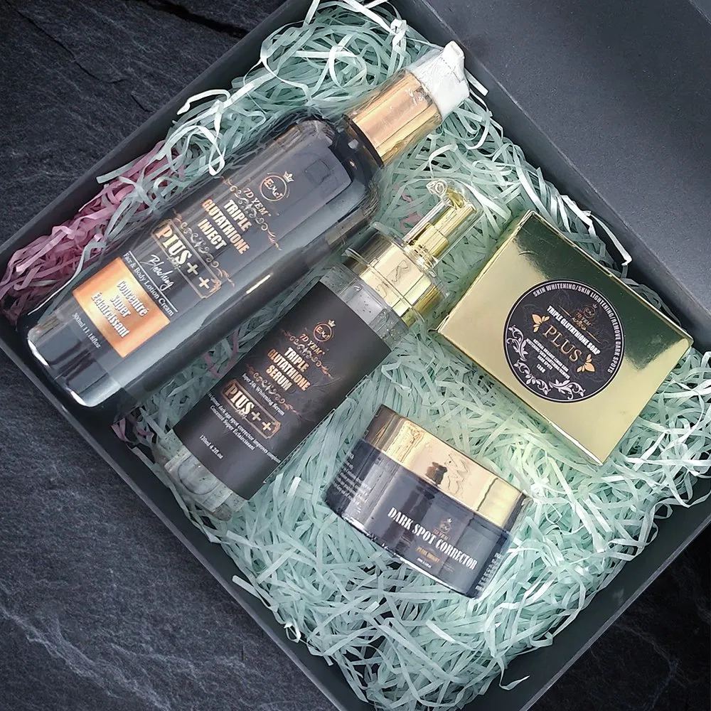 Triple Glutathione Brightening Skincare Set Whitening Acne-Removing Dark Spot Skincare Set for Female