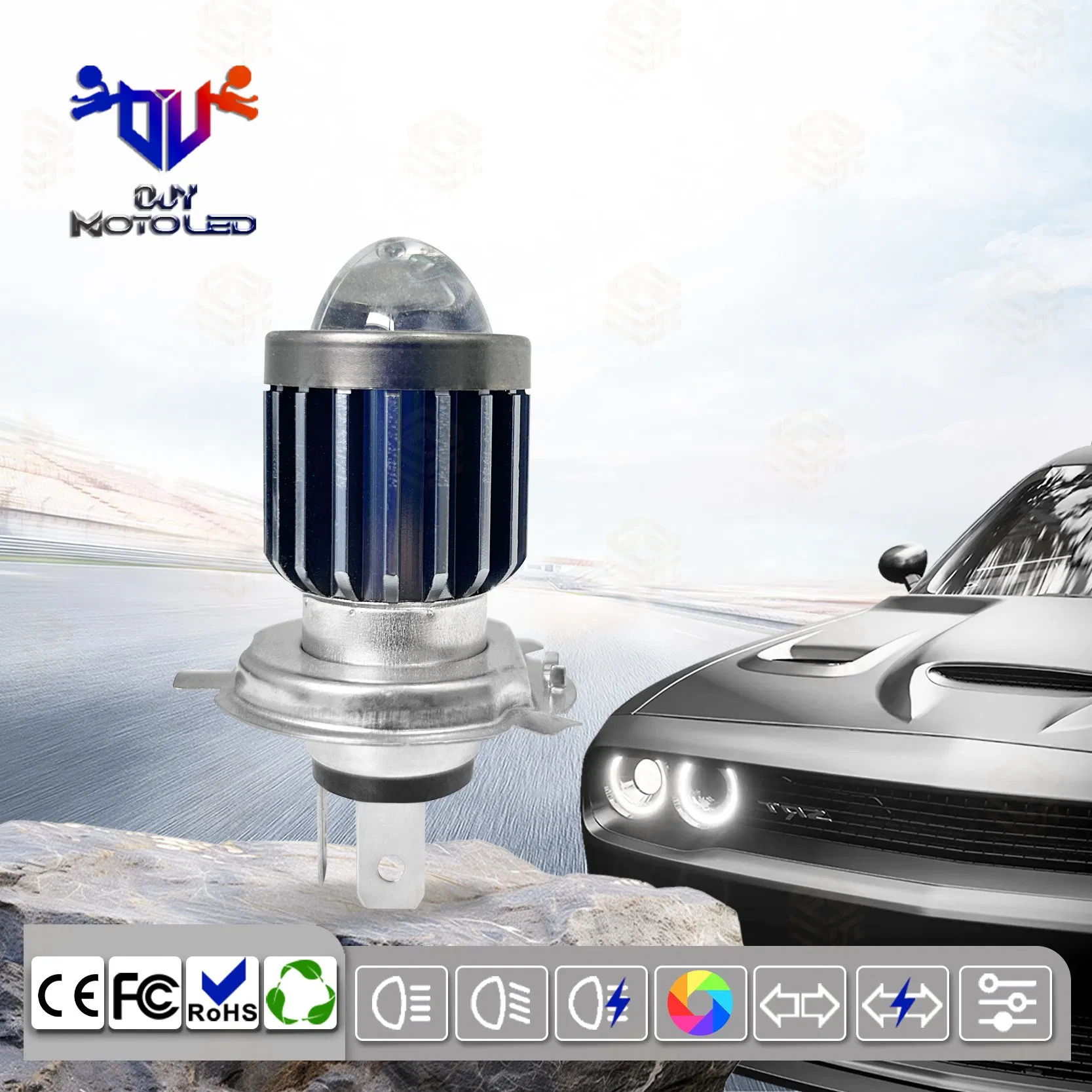 LED-фара H4-31XGP для авто, 4600 лм, адаптивная