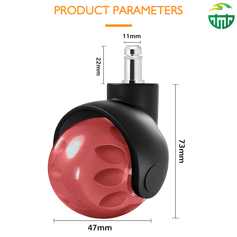 Swivel 50mm PU Universal Office Chair Castors PP Material Ball Caster Wheel for Sofa for Dining School Gym Hospital Use