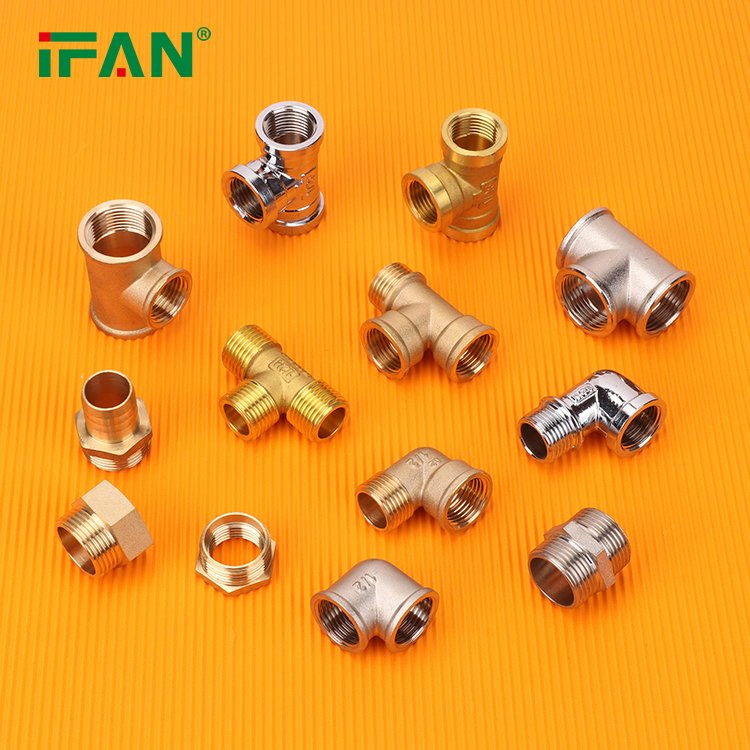 Ifan Factory Price Brass Threaded Fittings 3/8"-2" Brass Pipe Fitting Nipple Brass Tube Fitting
