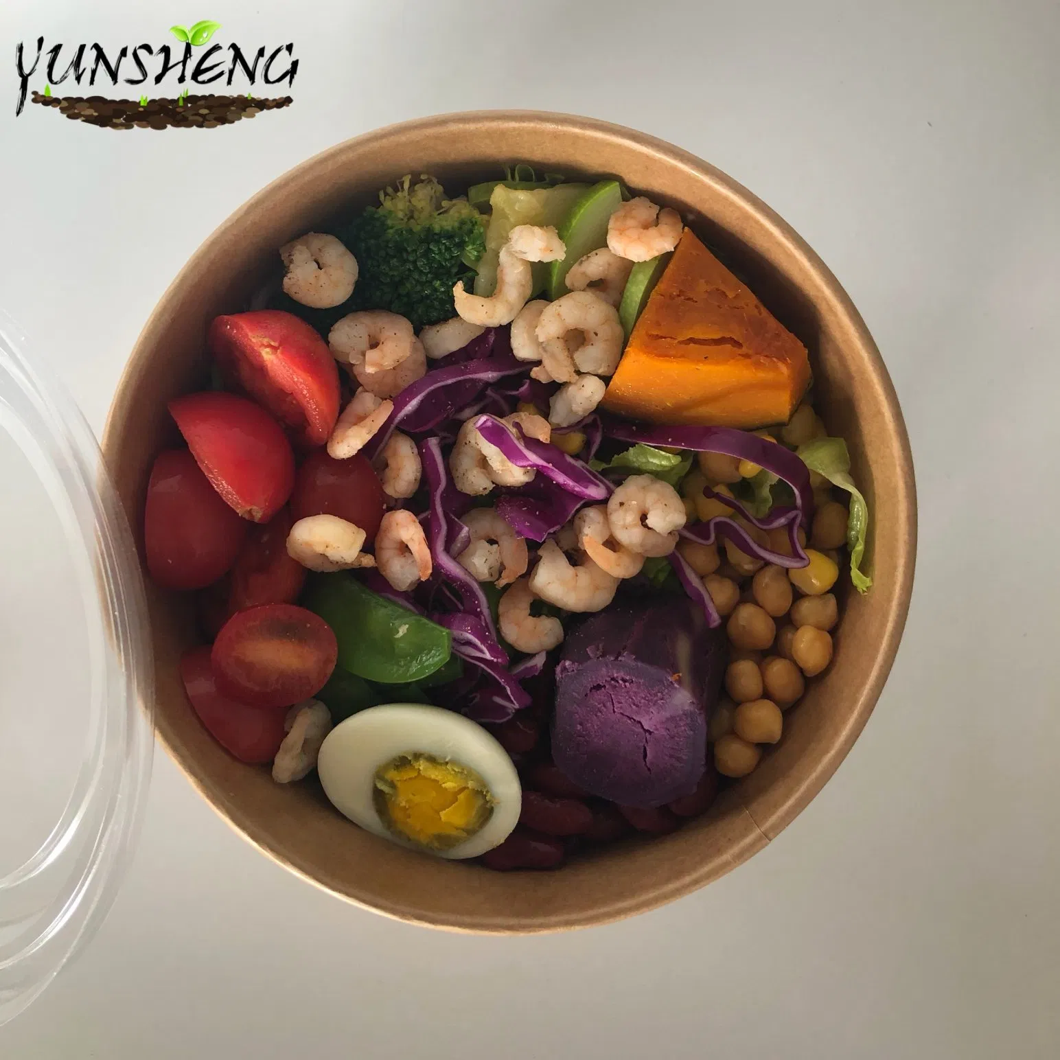 Wholesale Biodegradable Compostable Disposable Salad Bowl Kraft Food Packaging
