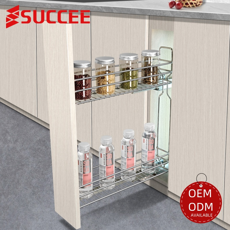 Выдвижная корзина для кухонного шкафа, 2-х уровневая