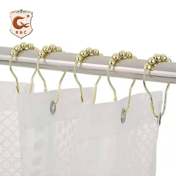 Wholesale Set of 12 Hooks Shower Curtain Rings Hooks for Bathroom
